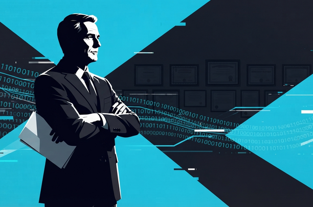 Image illustrating the executive profile of Víctor Hernández: experience, academic background, and team leadership in the cybersecurity sector.