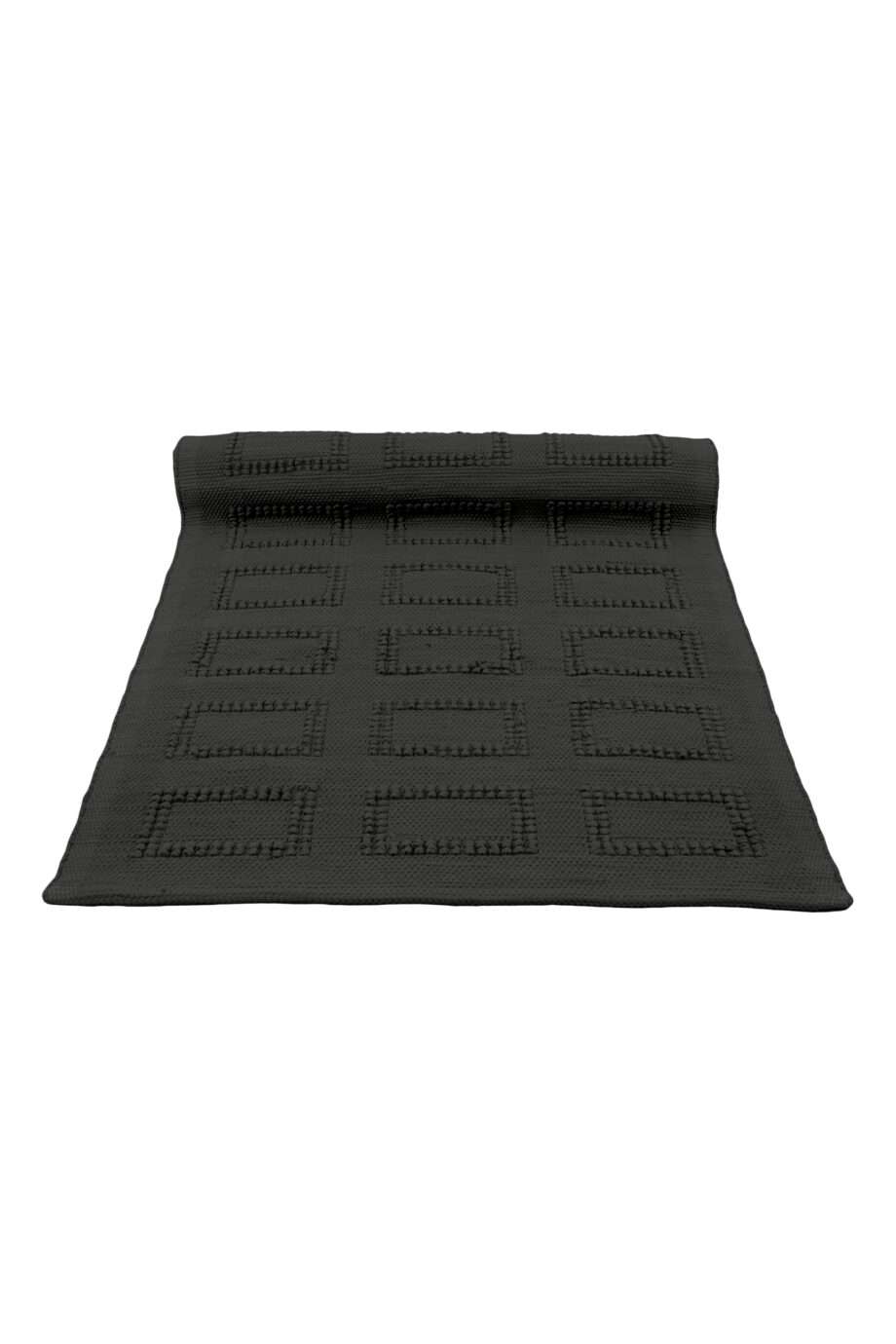 quadro anthracite woven cotton rug medium