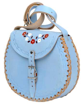 basic heavenly blue leather bag large