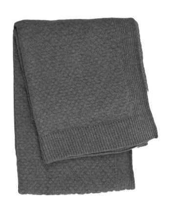 liz anthracite knitted cotton little blanket medium