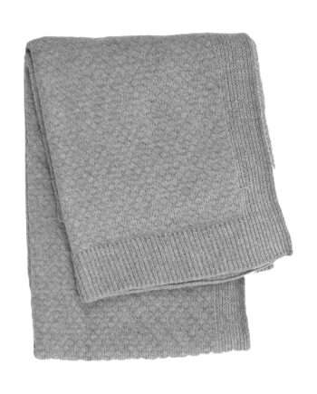 liz light grey knitted cotton little blanket medium