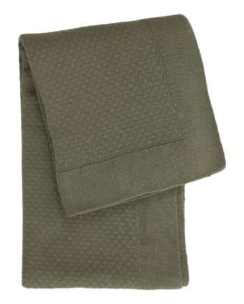 liz olive green knitted cotton little blanket medium