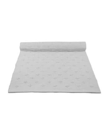 liz white woven cotton floor mat small