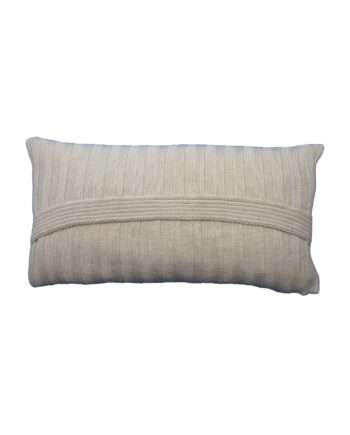 ribs ecru knitted cotton pillowcase small