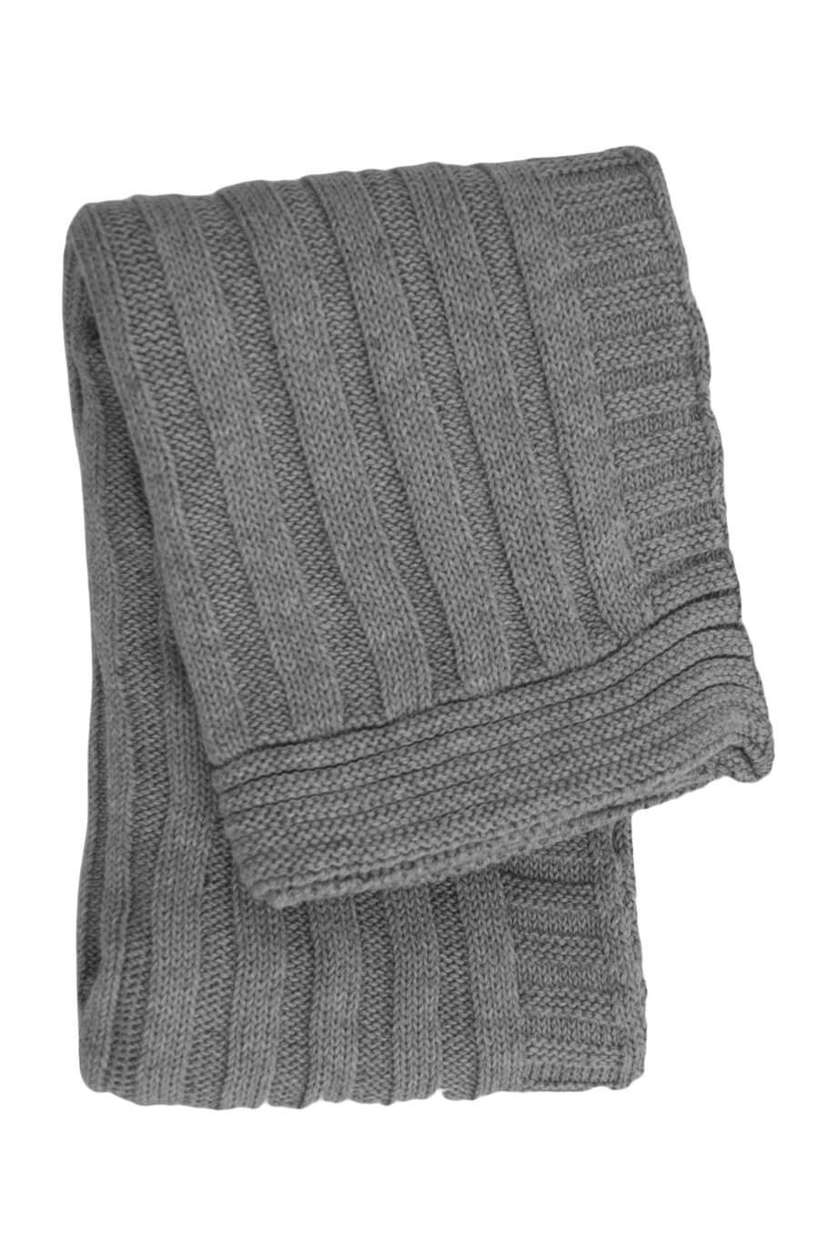 ribs grey knitted cotton little blanket medium