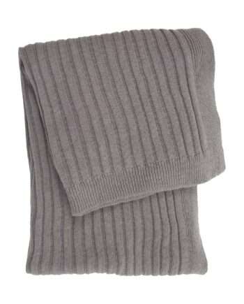 ribs small grey knitted cotton little blanket small