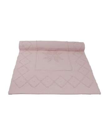 star baby pink woven cotton floor mat small