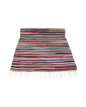 stripy  woven cotton floor runner large