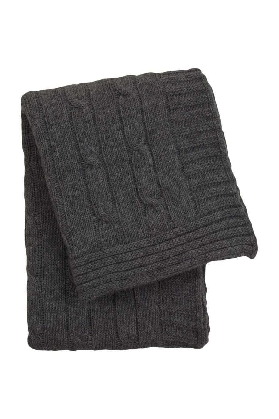 twist anthracite knitted woolen little blanket small