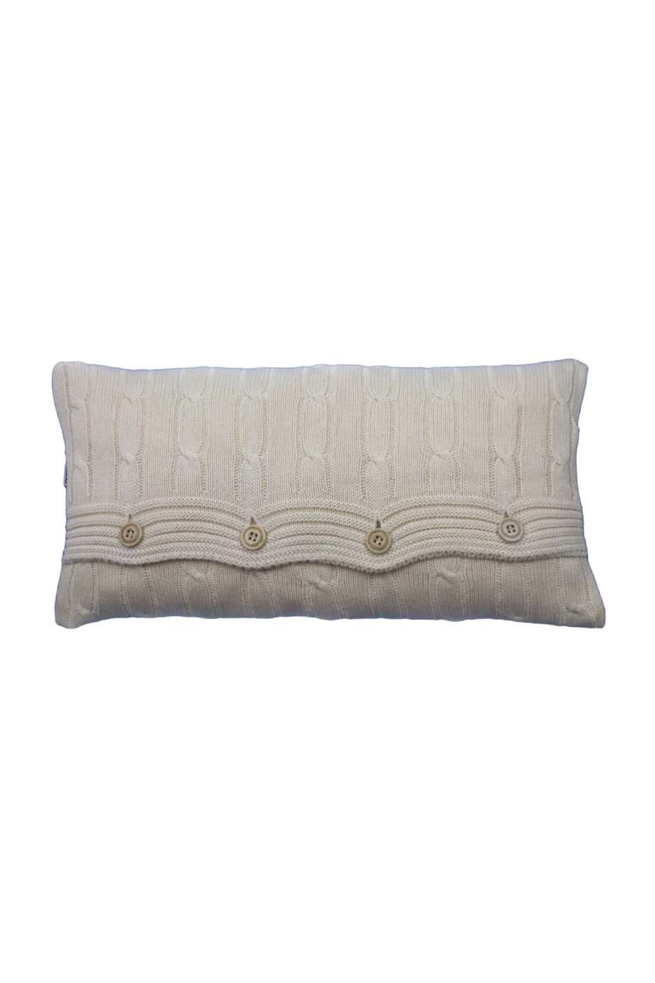 twist ecru knitted cotton pillowcase small