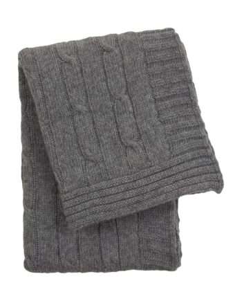 twist grey knitted woolen little blanket medium