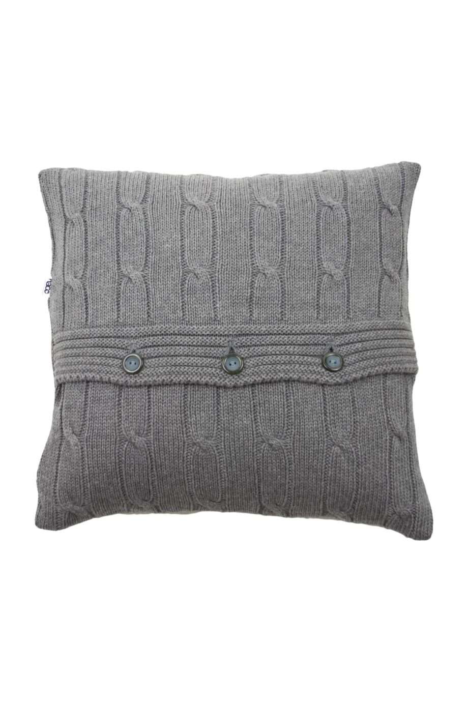 twist light grey knitted cotton pillowcase xsmall