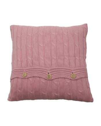 twist old rose knitted cotton pillowcase xsmall