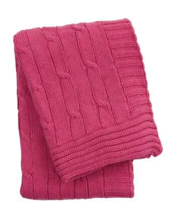 twist pink knitted cotton little blanket medium