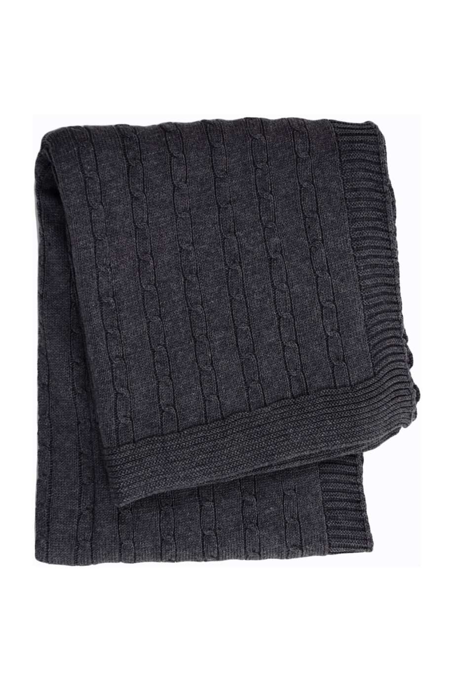 twist small anthracite knitted cotton little blanket small