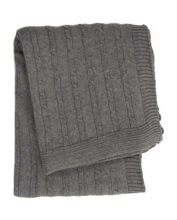 twist small grey knitted cotton little blanket medium