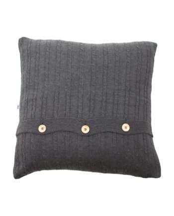 twist small grey knitted cotton pillowcase medium