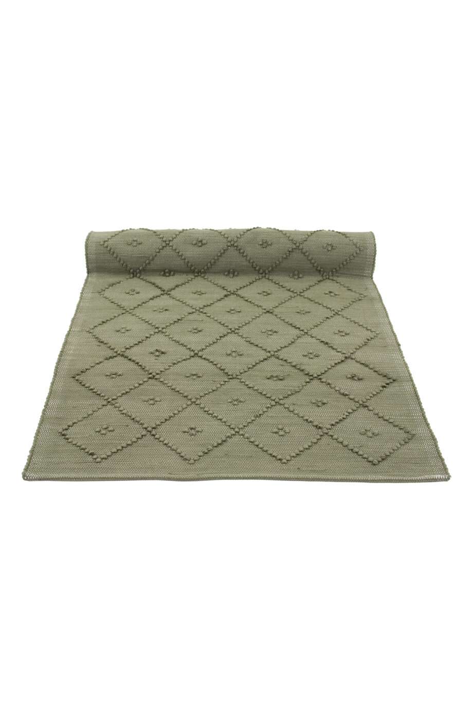 diamond olive green woven cotton floor runner xlarge