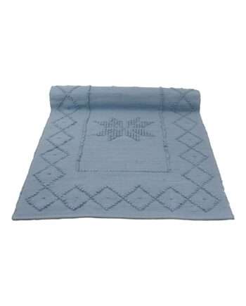 star jeans blue woven cotton floor mat small