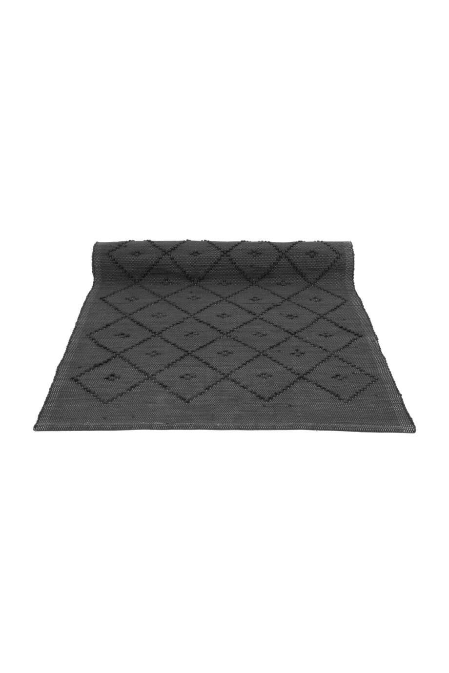 diamond anthracite woven cotton floor mat xsmall