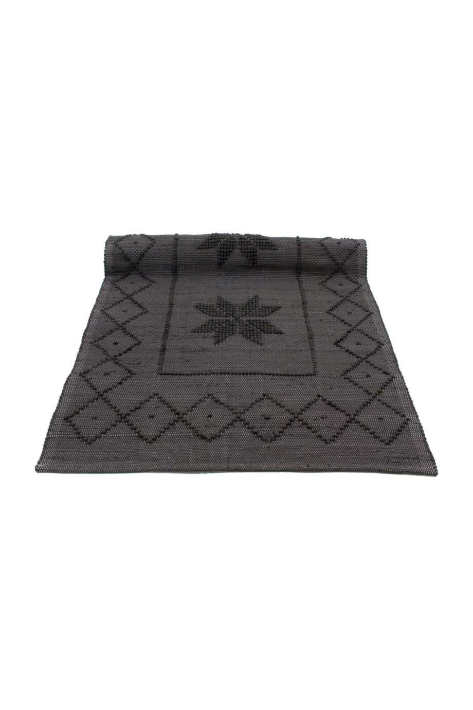 star anthracite woven cotton floor mat xsmall