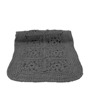 granny anthracite crochet cotton rug medium