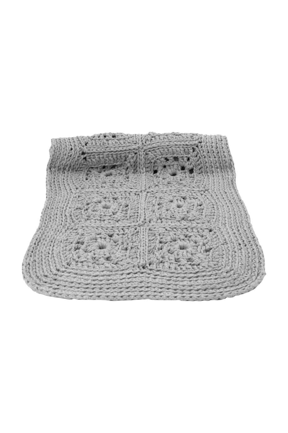 granny light grey crochet cotton rug medium