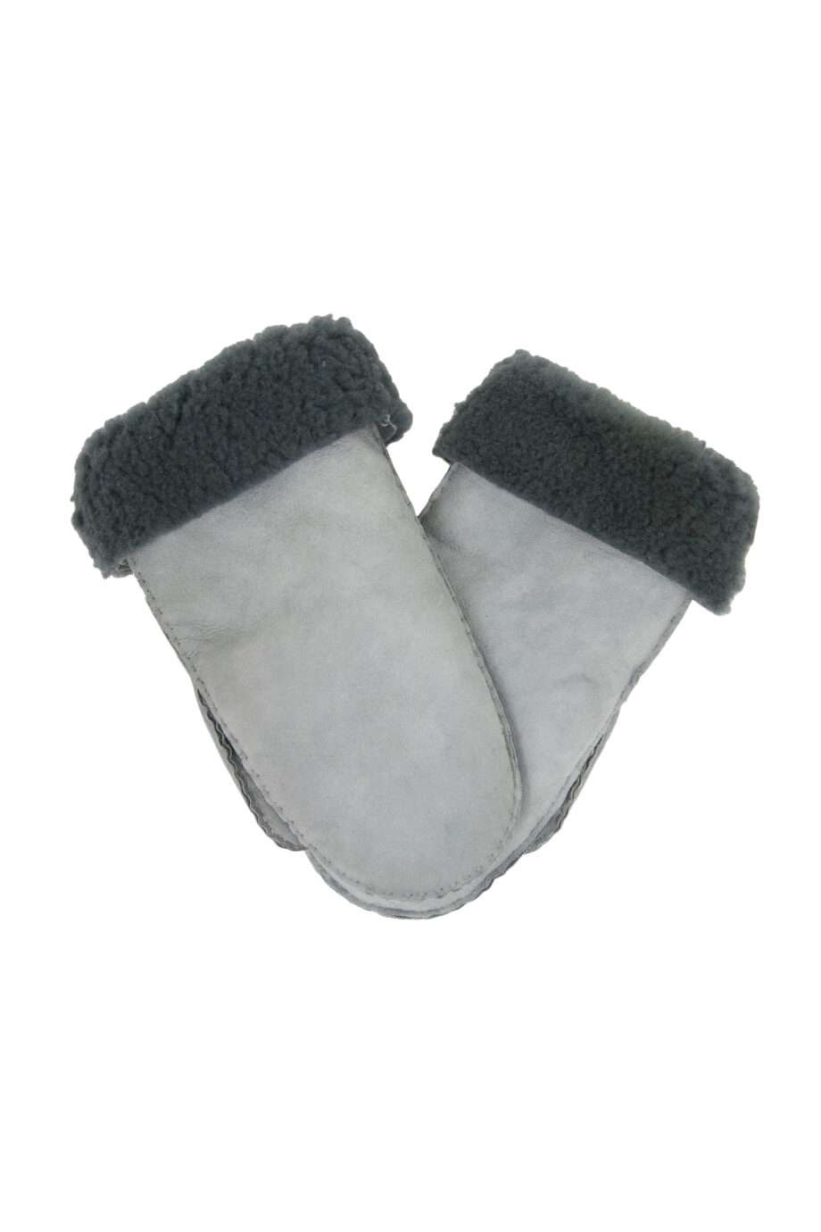 basic grey suede sheepfur mittens (women) xlarge