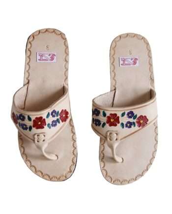 flor ecru leather flipflop small