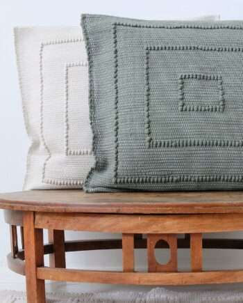 styling quadro olive green woven cotton pillowcase