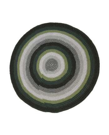 groovy olive green crochet cotton rug large