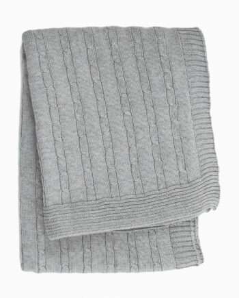 twist small light grey knitted cotton little blanket small