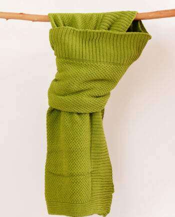 rice apple green knitted cotton plaid medium