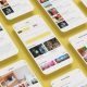 Youth Hostels, Dorms and Parties Reservation App Ui kit Yellow Template