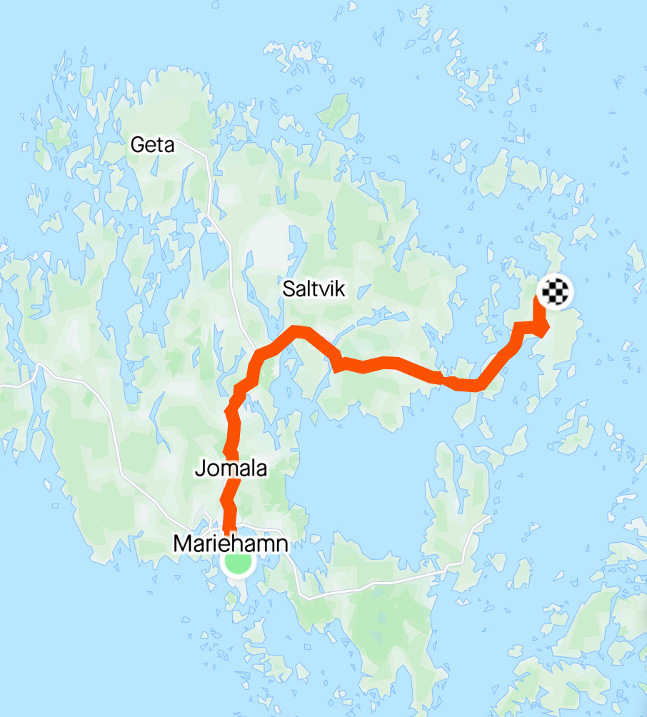 Första cykeldagen på Åland