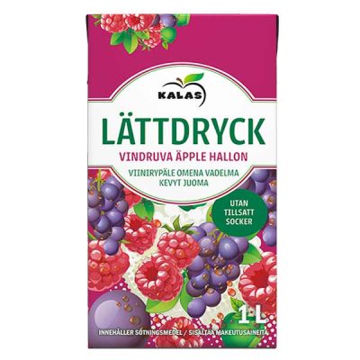 Lättdryck Vindruva/Äpple/Hallon 1 L