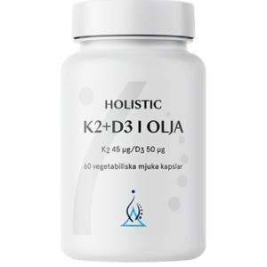 Holistic K2+D3-vitamin i olja, 60 kapslar