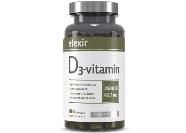 Elexir Pharma D3-vitamin 2500 IE 180 Kapslar