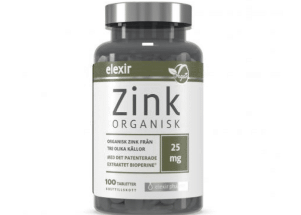 Elexir pharma Zink Organisk 25 mg 100 st