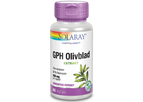Solaray Olivblad 250 mg, 60 Kapslar