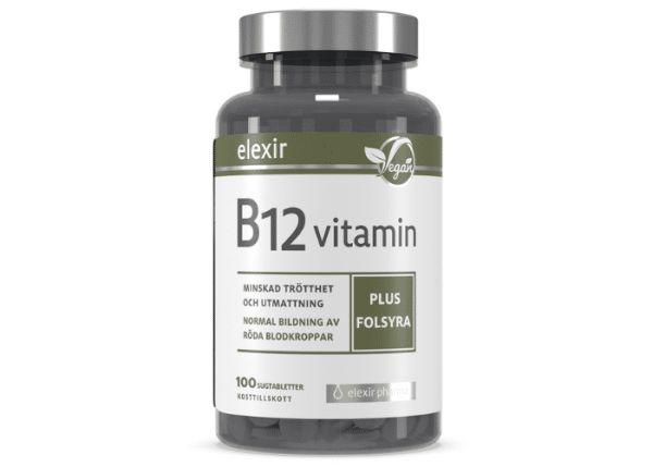 Elexir pharma B12-Vitamin Vegan 100 Sugtabletter