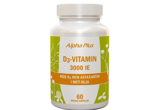Alpha Plus D3 Vitamin 3000 IE+K2 60 Kapslar