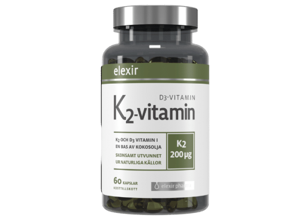 Elexir Pharma K2-vitamin+D3-vitamin 60 kapslar