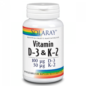 Solaray Vitamin D3 & K2 60 kapslar