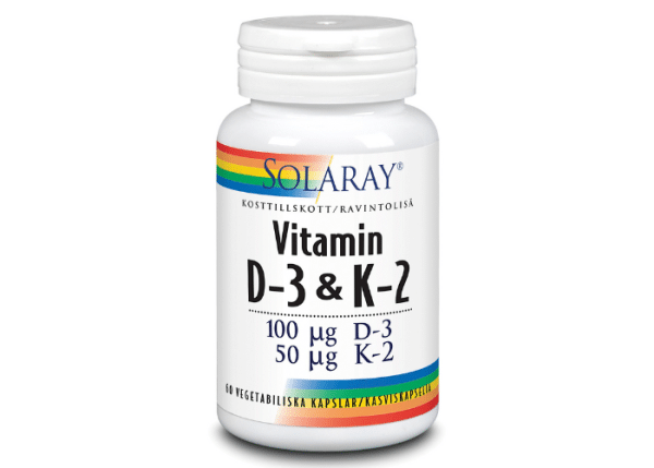 Solaray Vitamin D3 & K2 60 kapslar