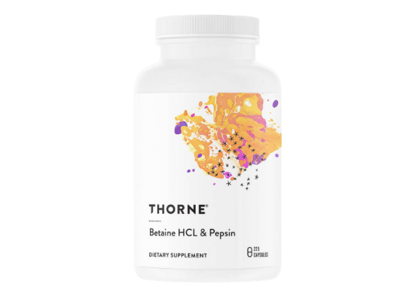 Thorne Betaine HCL & Pepsin 225 kapslar