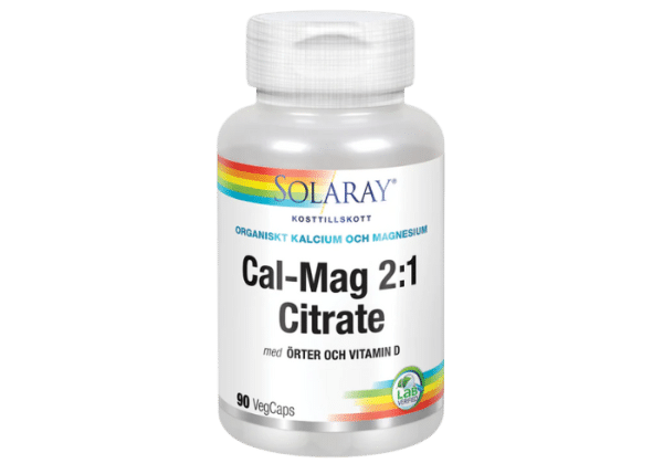 Solaray Cal-Mag 2:1 Citrate, 90 kapslar