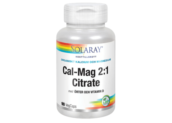 Solaray Cal-Mag 2-1 Citrate, 90 kapslar