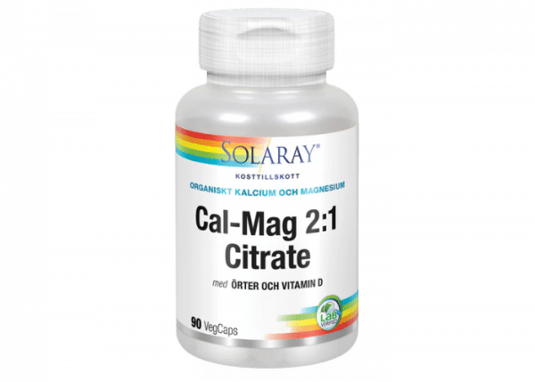 Solaray Cal-Mag 2-1 Citrate, 90 kapslar