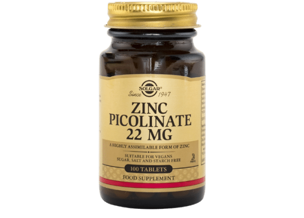 Solgar Zinc Picolinate 22 mg 100 tabletter